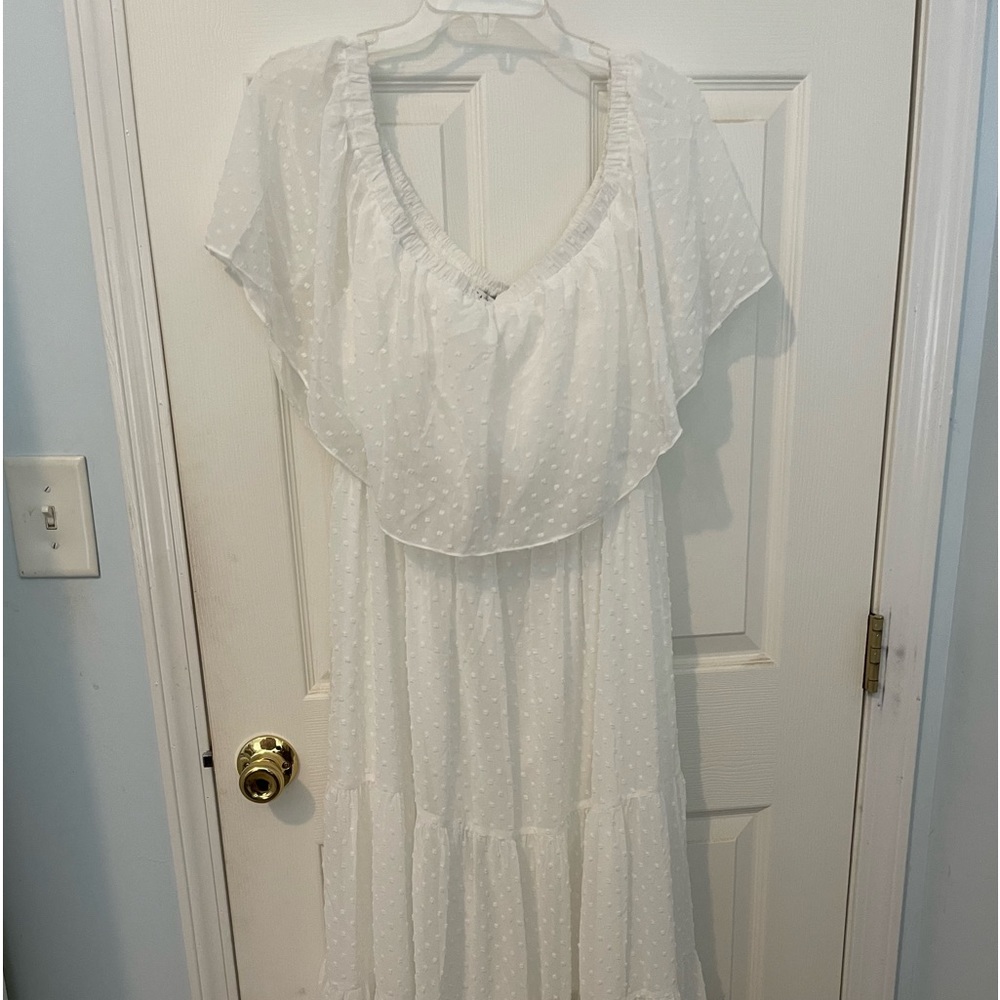 White Dotted Swiss Dress